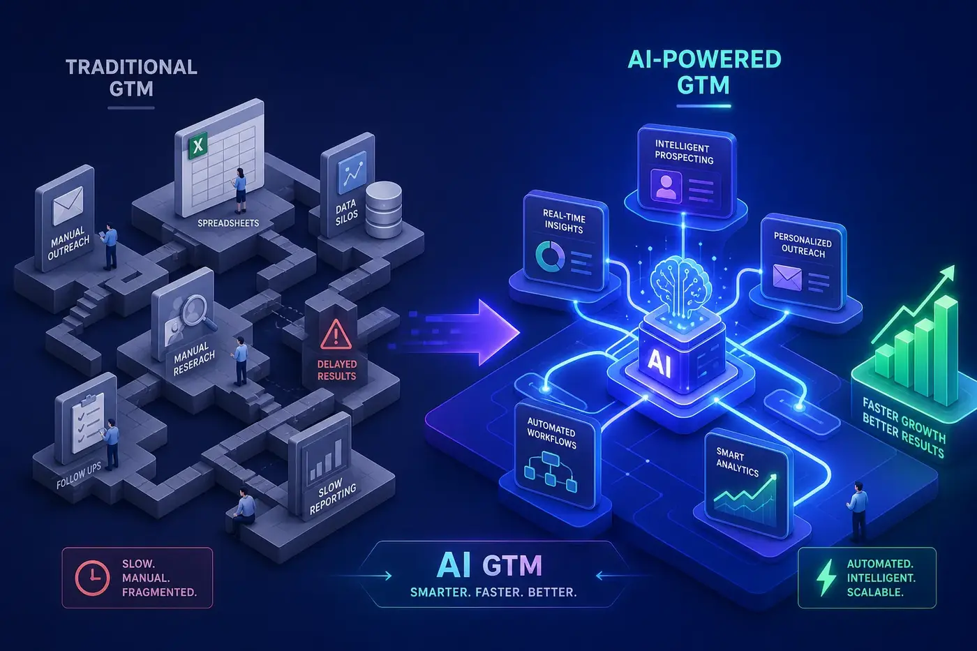 Traditional GTM vs AI-powered GTM comparison