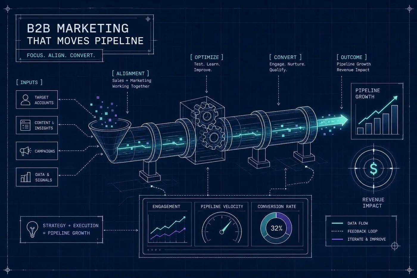 B2B marketing in 2026: what actually moves pipeline — infographic overview